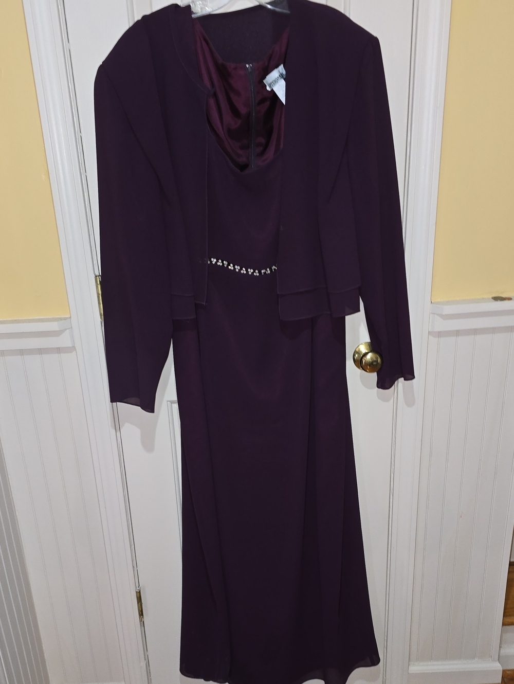 Elegant Plum Evening Dress with Jacket